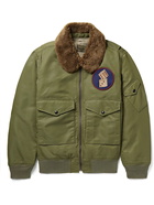 RRL - Filton Faux Fur-Trimmed Shell Bomber Jacket - Green