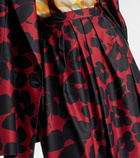 Dries Van Noten Printed satin midi skirt