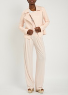 Norma Kamali Gang Panelled Faux Leather Jacket Light Pink