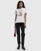 Ganni Basic Cotton Jersey Tee Boots Print White Womens Shortsleefe