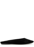 Saint Laurent Lido Velvet Flats Black