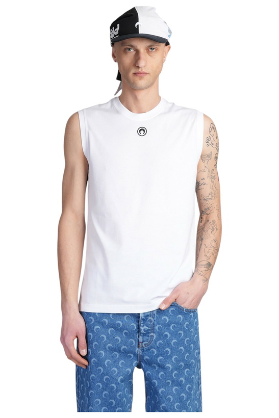 Photo: Marine Serre Tank Top In White Cotton