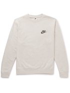 Nike - Sport Essentials Logo-Appliquéd Cotton-Blend Jersey Sweatshirt - Neutrals