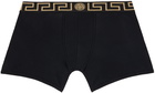 Versace Underwear Black Greca Border Long Boxers