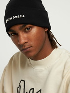 PALM ANGELS Classic Logo Wool Blend Beanie Hat