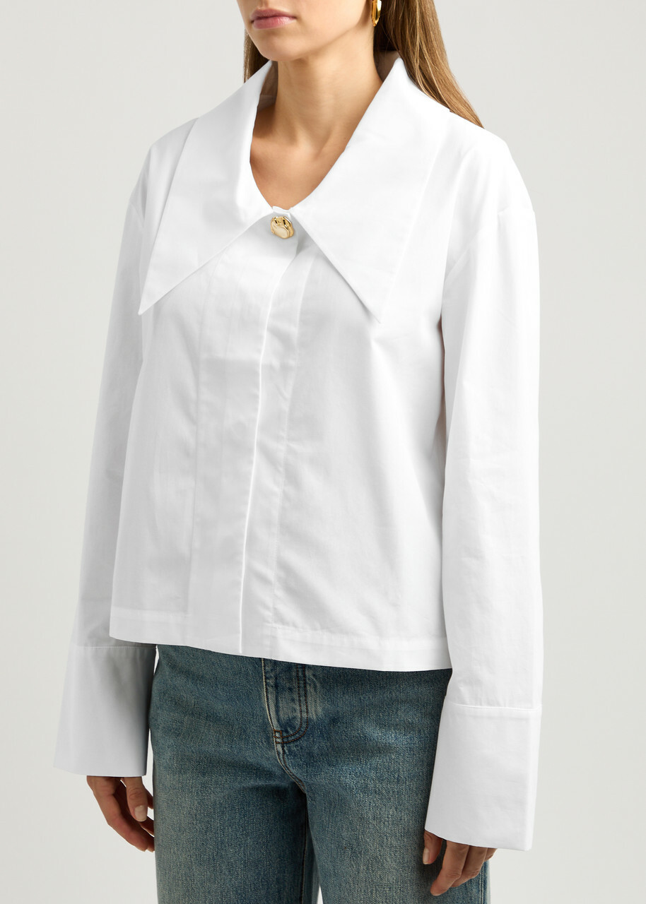 Rejina Pyo Riley Cotton-poplin Shirt Off White Rejina Pyo