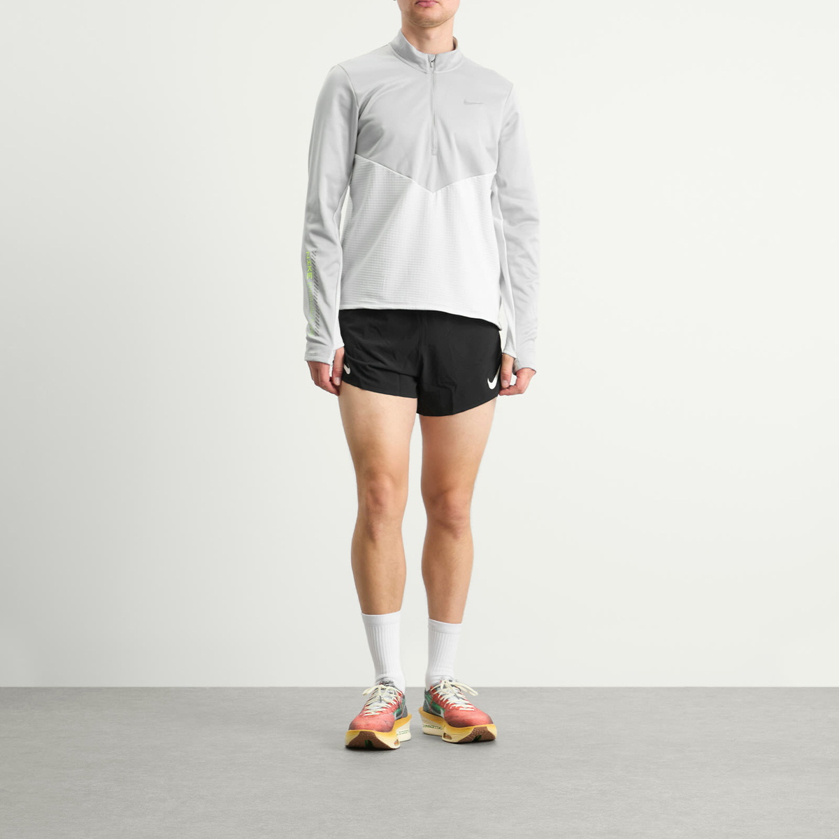 Nike Winterized Half Zip in Platinum/Grey/Volt