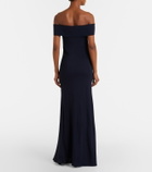 Alaïa Off-shoulder jersey maxi dress