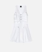 Pinko Mini Dress With Balloon Skirt And Vest Bright White