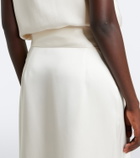 Róhe Gathered satin midi skirt