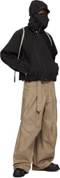 FFFPOSTALSERVICE Beige Wide Belted Draped Pocket Trousers