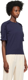 See by Chloé Navy Ruffled T-Shirt