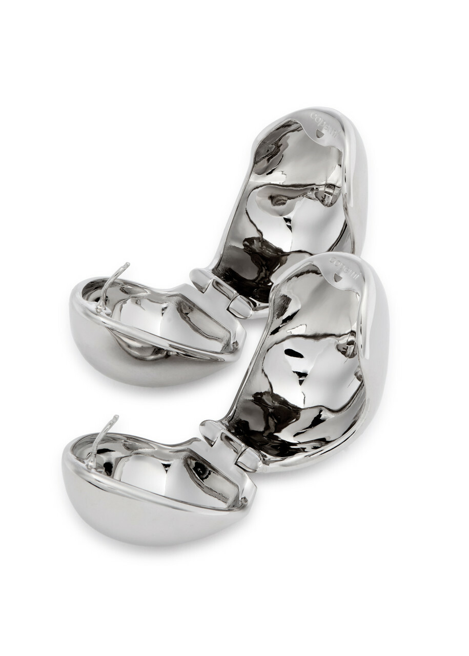 Coperni XL Logo Hoop Earrings - Silver - One Size
