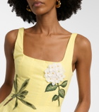 Agua by Agua Bendita Frontera patch-appliqué linen midi dress