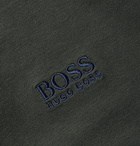 Hugo Boss - Piped Logo-Embroidered Stretch-Cotton Jersey Track Jacket - Green