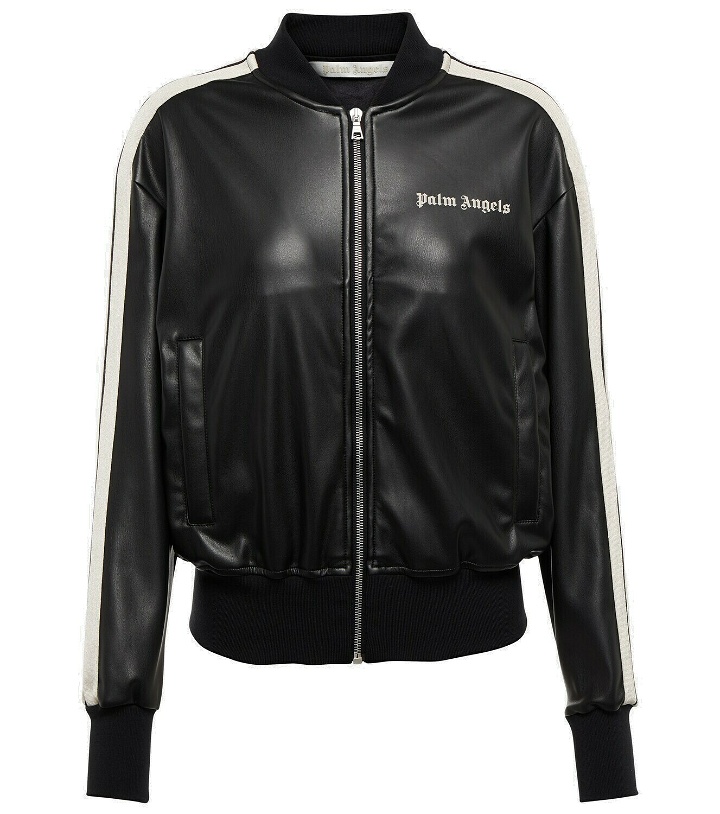 Photo: Palm Angels - Faux leather bomber track jacket
