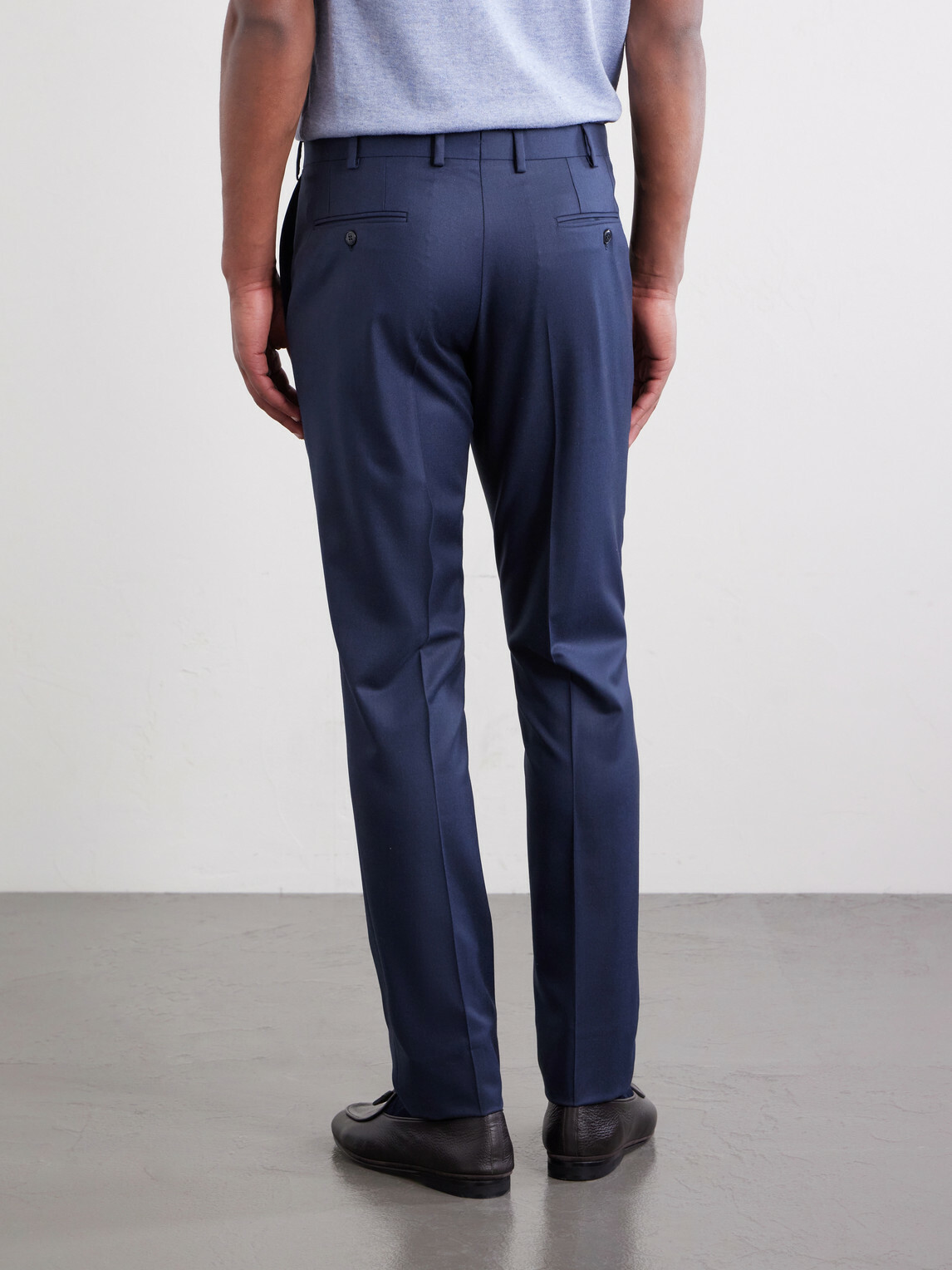 Brioni - Straight-Leg Wool Trousers - Blue