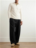 Thom Sweeney - Ribbed Wool and Cashmere-Blend Half-Zip Sweater - White