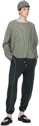 Eckhaus Latta Beige & Green Striped Sweater