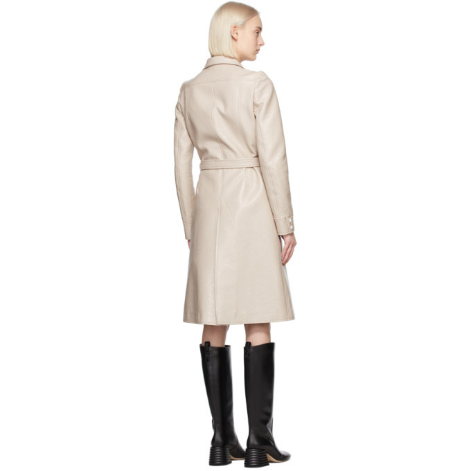 Courreges Beige Vinyl Trench Coat Courreges