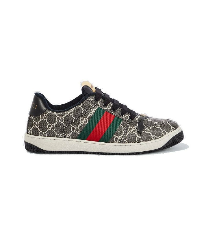 Photo: Gucci Screener GG leather-trimmed sneakers