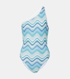 Missoni Printed one-shoulder swimsuit