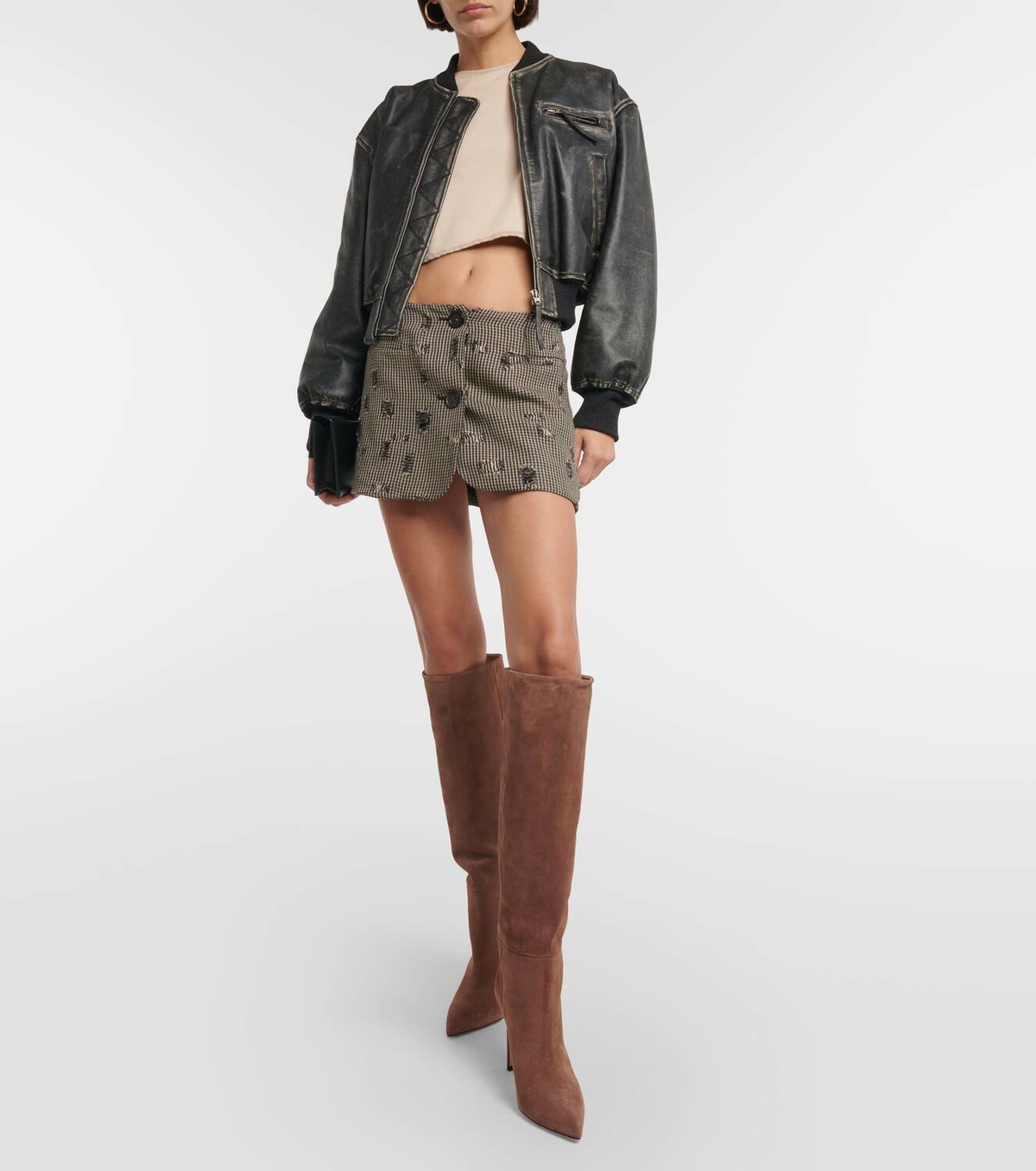 シューズ・サンダルその他 Paris Texas Tall boots in chocolate-coloured suede Paris Texas Suede knee-high boots Paris Texas