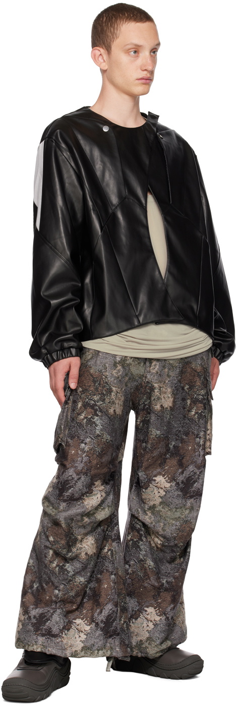 Uncertain Factor Black Frame Faux-Leather Jacket