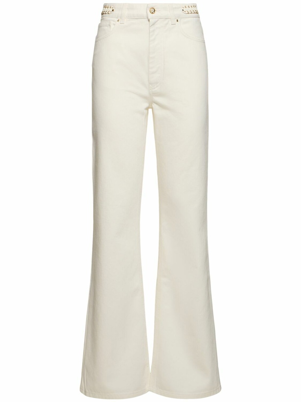 Photo: RABANNE Embellished High Rise Straight Jeans