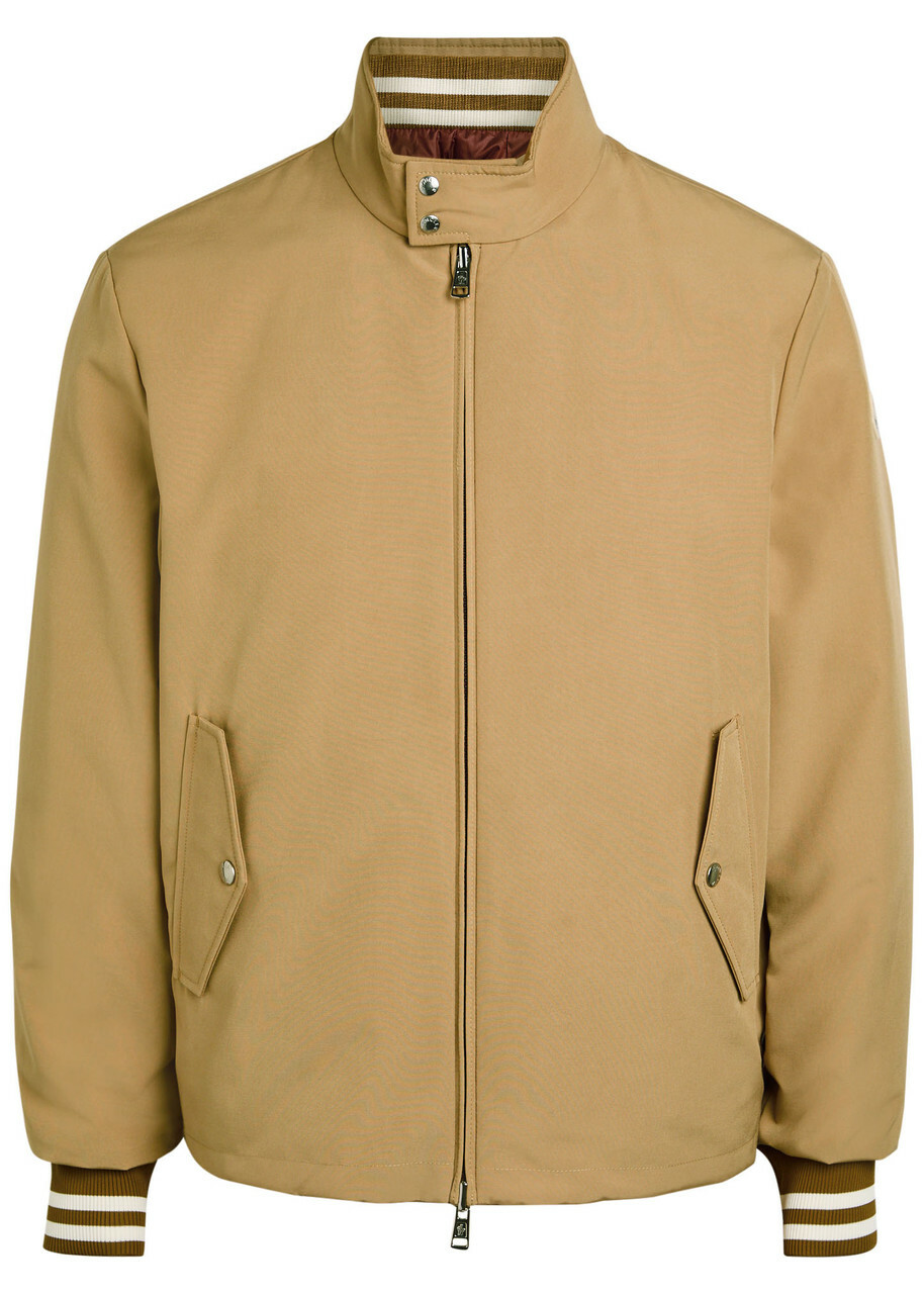 Moncler Reversible Padded Woven Bomber Jacket Beige