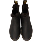 Dr. Martens Black 2976 Fur-Lined Chelsea Boots