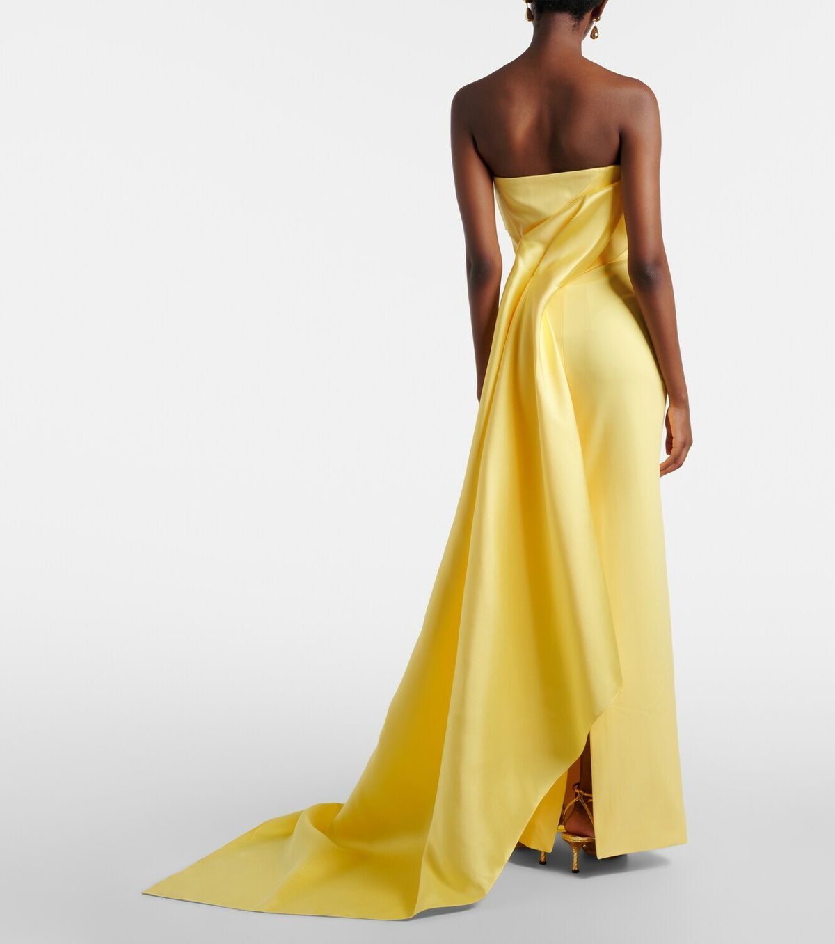 Solace London Kinsley draped strapless gown
