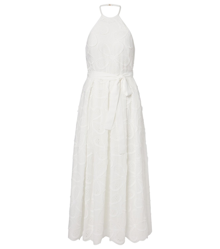 Photo: Elie Saab Embroidered belted cotton-blend midi dress