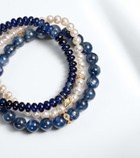 Sydney Evan 14kt gold bracelet bundle with pearl, kyanite, diamonds and sapphires