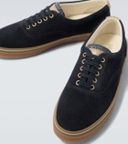 Brunello Cucinelli Leather-trimmed suede sneakers