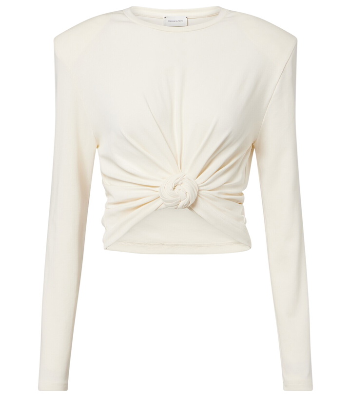 Photo: Magda Butrym Cropped cotton-blend jersey top
