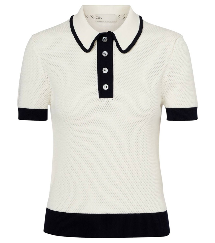 Photo: Tory Burch Open-knit polo shirt