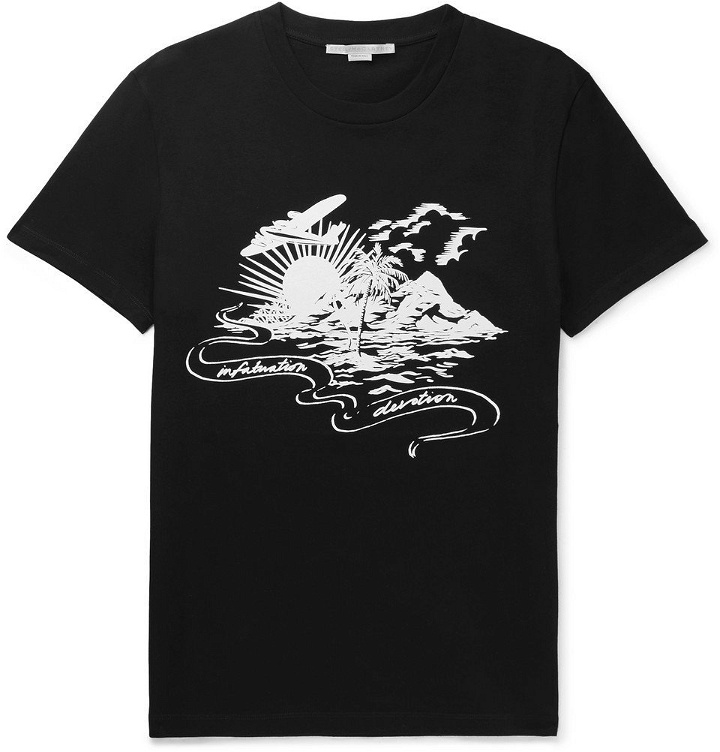 Photo: Stella McCartney - Printed Cotton-Jersey T-Shirt - Men - Black