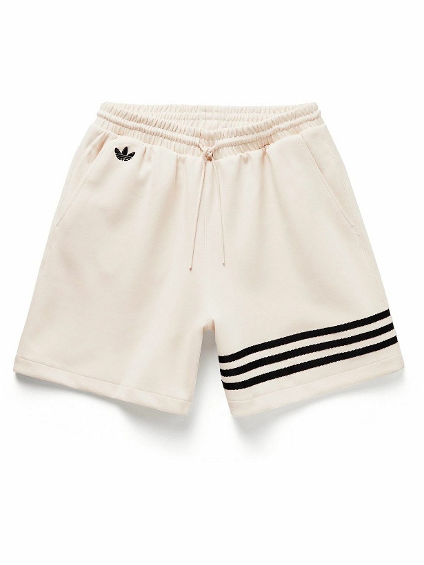 Photo: adidas Originals - Straight-Leg Striped Cotton-Blend Jersey Drawstring Shorts - Neutrals