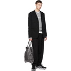 Issey Miyake Men Black Crushed Poplin Side Pleat Trousers