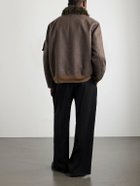 Sacai - Melton Plush-Trimmed Wool Blouson Jacket - Brown