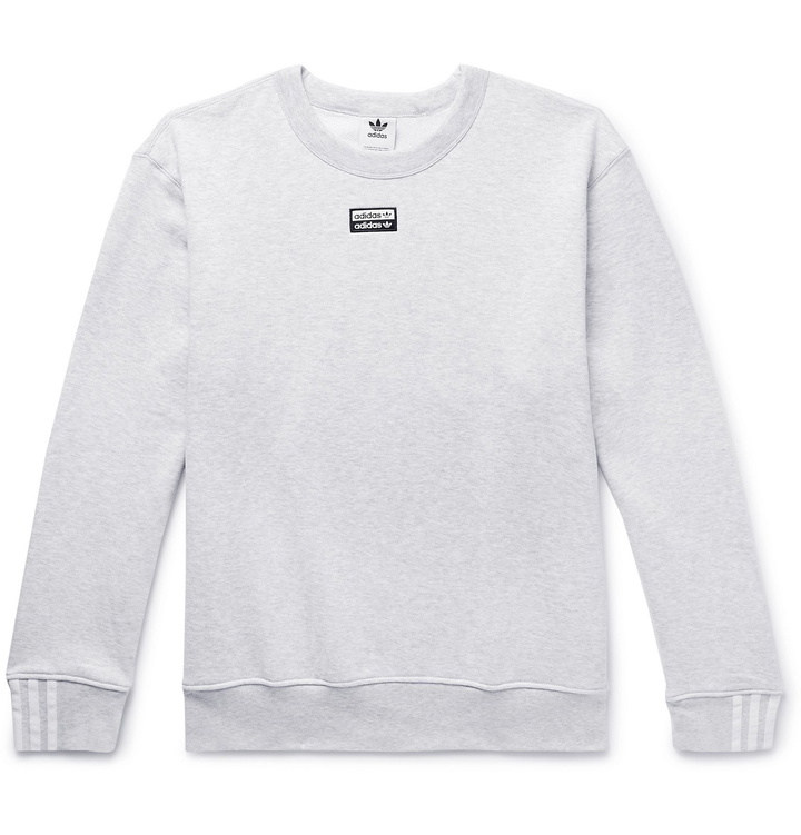 Photo: adidas Originals - R.Y.V. Logo-Appliquéd Mélange Loopback Cotton-Jersey Sweatshirt - White