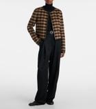 Proenza Schouler Checked leather-trimmed wool-blend jacket