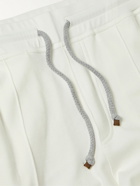 Brunello Cucinelli - Tapered Cotton-Blend Jersey Sweatpants - White
