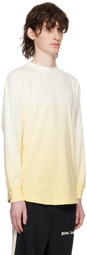 Palm Angels White & Yellow Gradient Long Sleeve T-Shirt