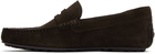 BOSS Brown Portuguese-Crafted Suede Loafers