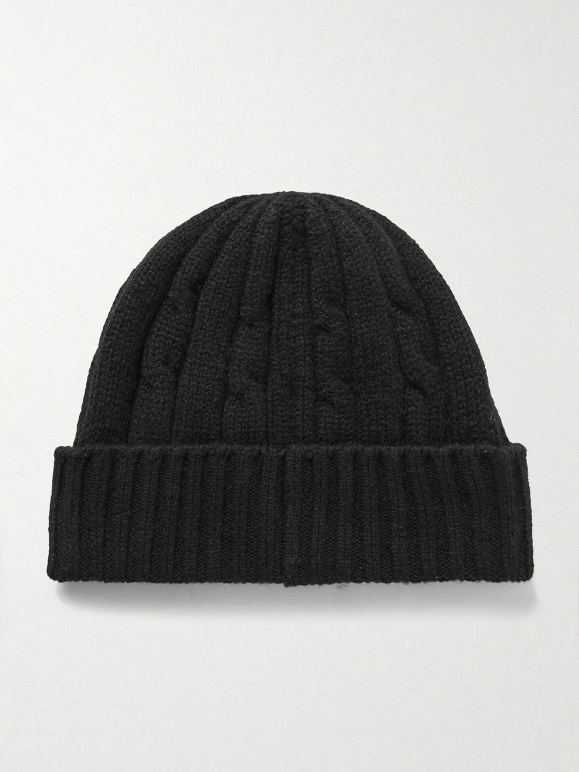 CELINE - Logo-Embroidered Cable-Knit Cashmere Beanie