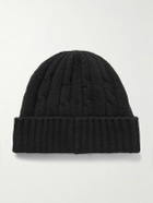 CELINE - Logo-Embroidered Cable-Knit Cashmere Beanie