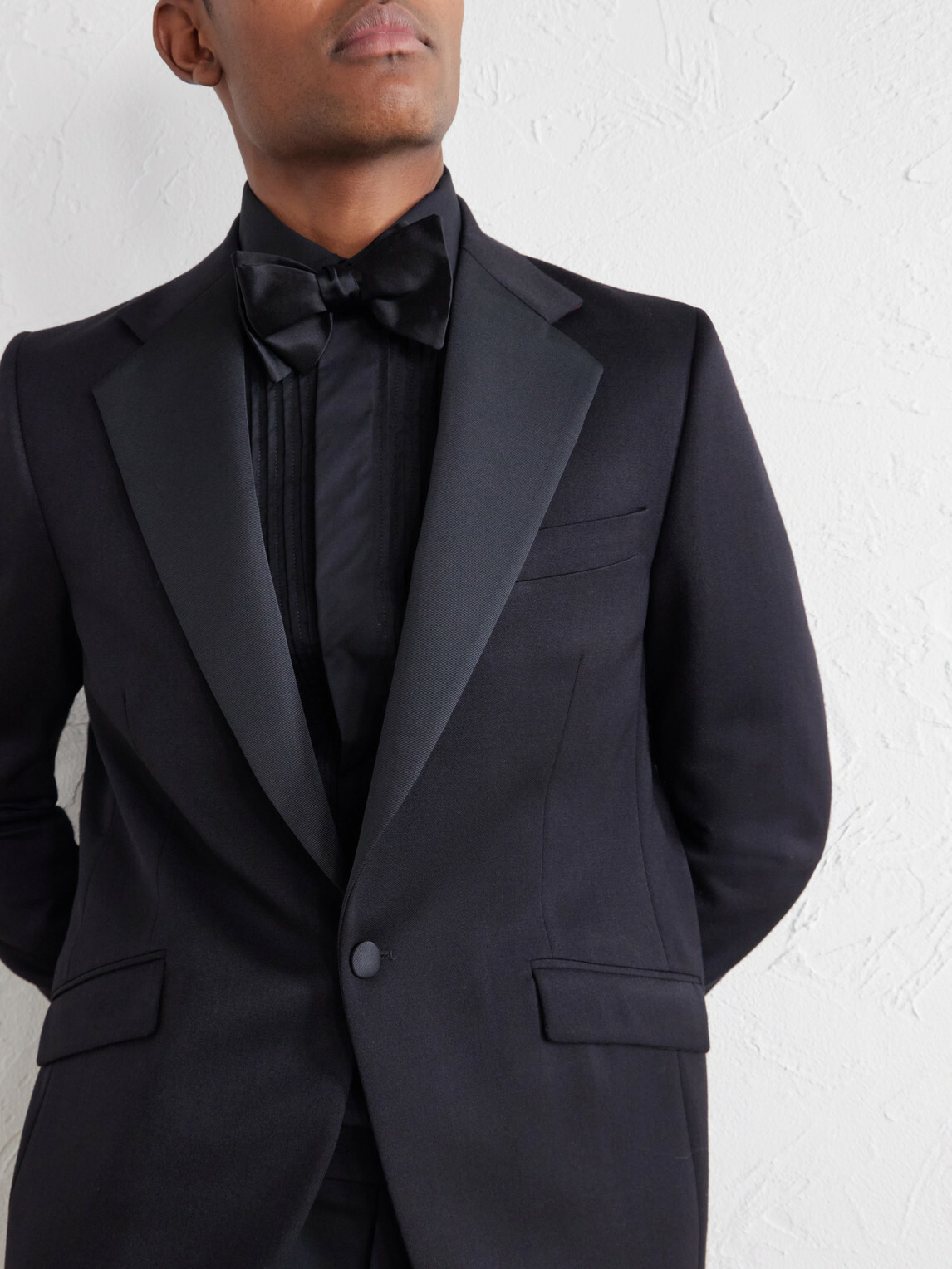 Favourbrook - Tommy Grosgrain-Trimmed Wool Tuxedo Jacket - Black