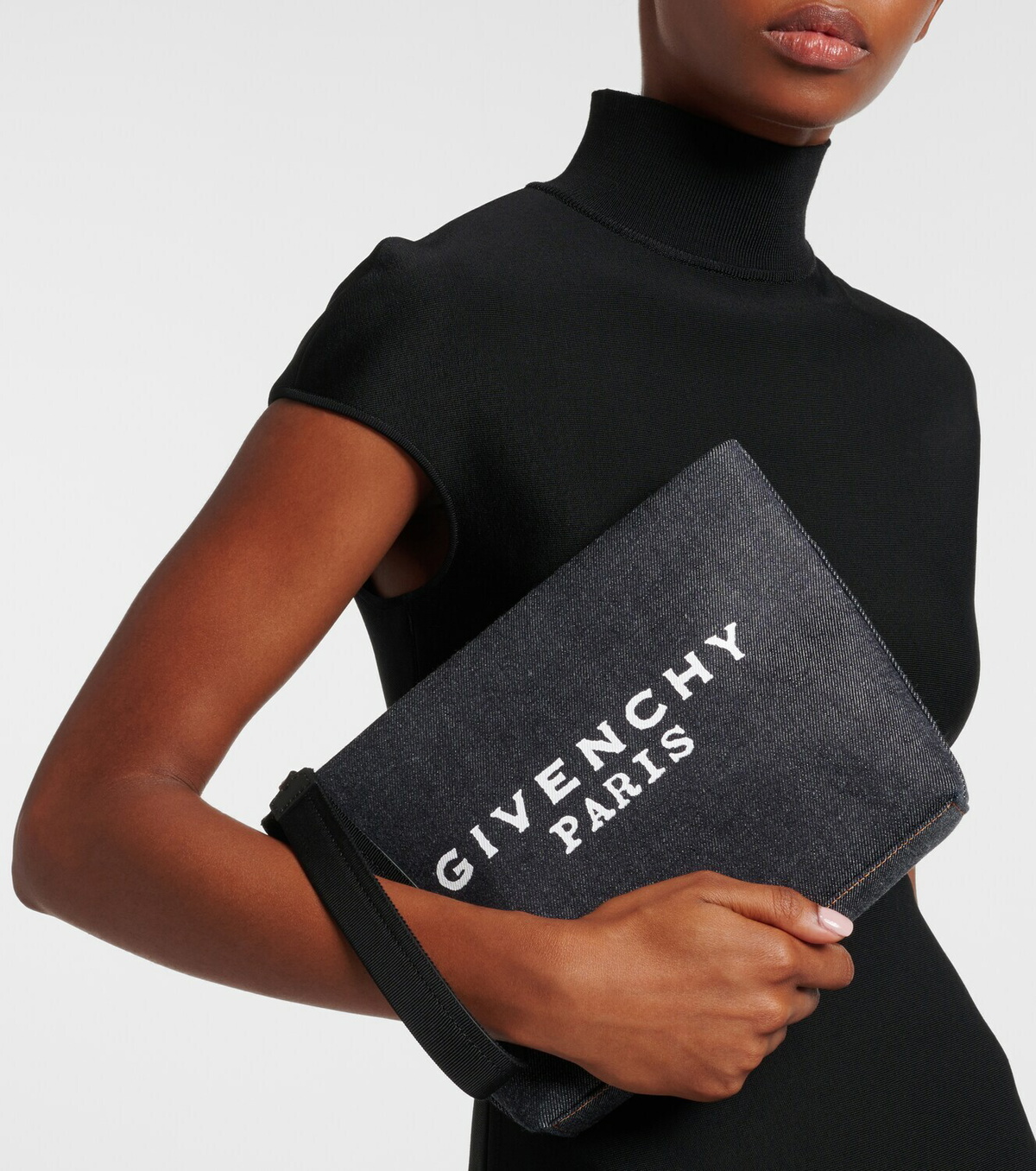 Givenchy Logo cotton denim pouch